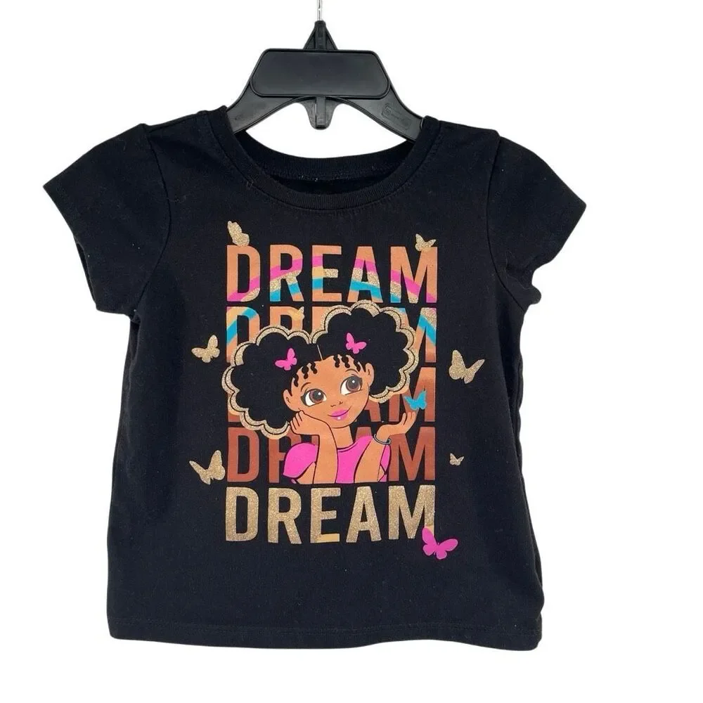 The Children’s Place Girls Dream Graphic T-Shirt Black 18-24 Months